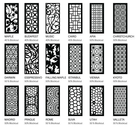 Decorative Screens Outdoor, Jaali Design, Laser Cut Screens, Laser Cut Panels, Laser Design, Main Gate Design, Door Gate Design, Privacy Panels, Cnc Design