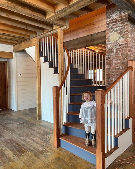 Mezzanine House Design, Ballerina Farm, Farmhouse Staircase, Stairway Decorating, Farm Store, European Farmhouse, Pastel House, Agriculture Farming, Cottage In The Woods