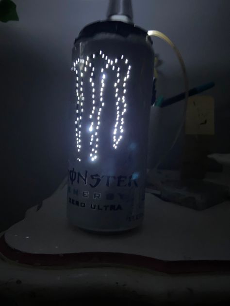 Monster Cans Diy, Diy Monsters, Monster Can, Can Lights, Can Crafts, Craft Patterns, Led Lights, Led, Canning