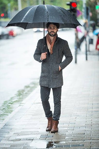 Rain Street, Umbrella Photography, Under An Umbrella, Boy Walking, Walking Down The Street, Umbrella Art, Walking Street, Under My Umbrella, Man Standing