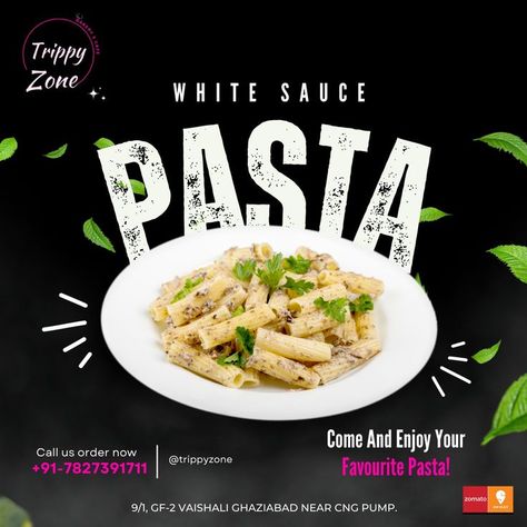 White Sauce Pasta!! Come And Enjoy Your Favorite Pasta!! 📍: Trippy Zone 🍽: Super Delicious Pasta 💲: Cheap affordable prices #chickenbolognese #lasagna #limeicedtea #cafe #cafewanderer #explore #photography #food #foodporn #foodblogger #foodie #foodphotography #foodstagram #instafood #foodlover #foodgasm #foodography #foodbeast #foodgram #foodheaven #photooftheday #greaternoida #aesthetic White Sauce Pasta Photography, White Sauce Pasta Aesthetic, Pasta Poster Design, Pasta Ads, Penne Pesto, Pasta Images, Chicken Bolognese, Happy Pongal Wishes, Pongal Wishes