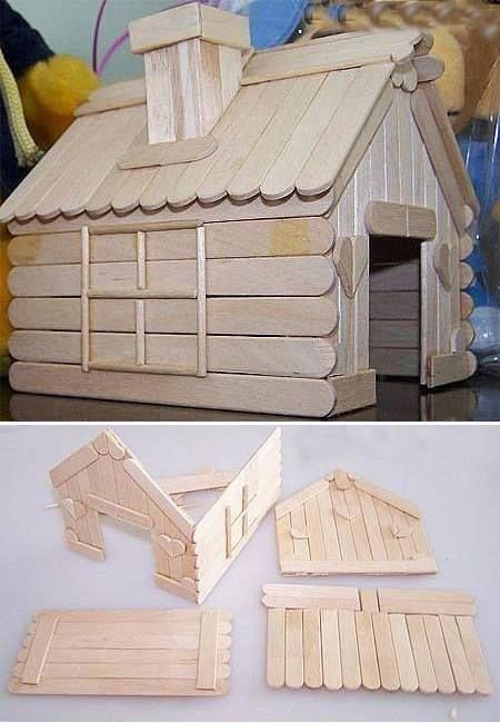 Pop Stick Craft, Popsicle House, Pet Enclosures, Popsicle Stick Crafts House, Popsicle Stick Houses, Hamster Diy, Paddle Pop, Diy Popsicle Stick Crafts, Sticks Furniture