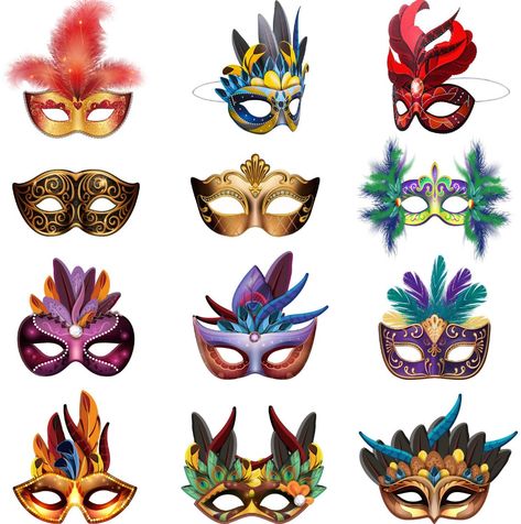 Mardi Gras Mask Template, Mardi Gras Photos, Mardi Gras Party Decorations, Mardi Gras Masks, Carnival Parade, Paper Masks, Party Face Masks, Feather Mask, Mardi Gras Carnival