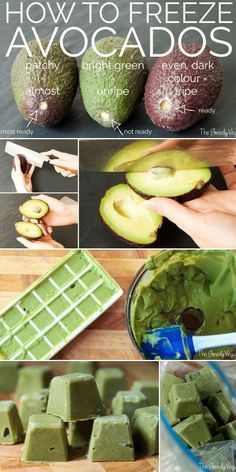 How to freeze avocados for quick and easy use in smoothies and shakes. Smoothies And Shakes, Freeze Avocado, Freezing Vegetables, Freezing Fruit, Avocado Dessert, Resep Smoothie, Resep Diet, Makanan Diet, Freezer Cooking