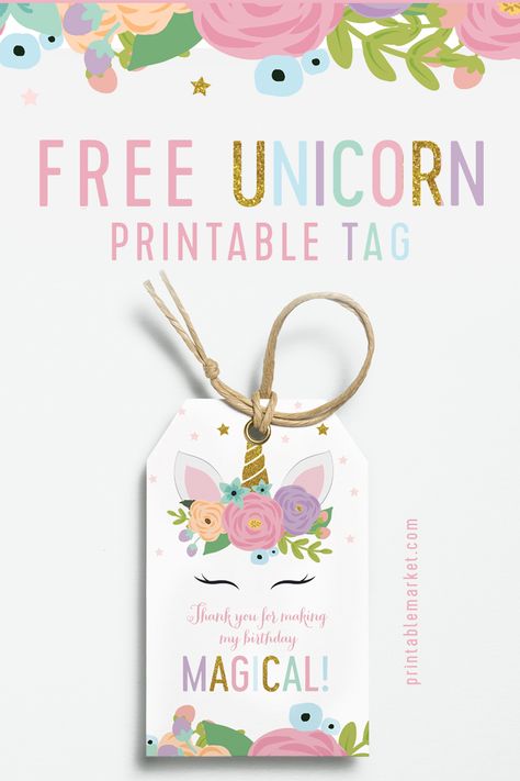 Make your unicorn favors magical with these adorable printable tags! Unicorn Bags Party Favors, Party Favors Unicorn Theme, Unicorn Labels Free Printable, Unicorn Party Favors Treat Bags, Unicorn Birthday Party Favors Diy, Unicorn Favor Ideas, Unicorn Party Gift Bag Ideas, Unicorn Tags Free Printable, Unicorn Party Ideas Diy Free Printable