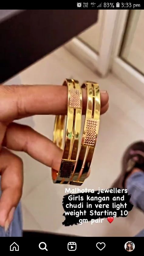 Gold Bangles For Regular Use, Gold Kda Women, Regular Use Gold Bangles, Gold Churi Design Latest, Grt Jewellers Bangles, Latest Gold Kada Design For Women, Gold Bengals Designs Latest, Ladies Kada Gold, Gold Kangan Design Latest