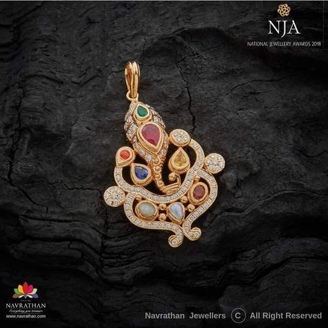 Navarathna Pendant Gold, Murugulu For Baby Boys, Ganesh Locket Pendants, Navarathna Bangle, Chains For Men Gold, Ganesh Jewellery, Men Gold Chain, Navrathan Jewellers, Gold Chain Women