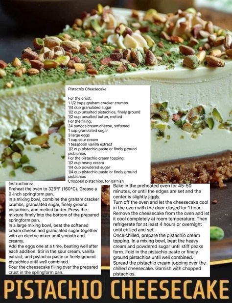 Pistachio Cream Cheesecake, Pistachio Cheesecake Recipe, Pistachio Cheesecake, Dessert Cups Recipes, Fun Thanksgiving Desserts, Pistachio Recipes, Waffle Maker Recipes, Strawberry Shortcake Recipes, Healthy Bites