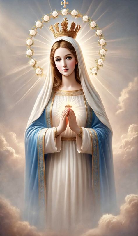 Rosary Mary, Mary Jesus Mother, Mother Mary Pictures, Mary Images, Terra Santa, Jesus Mother, Virgin Mary Art, Mother Mary Images, Blessed Mary