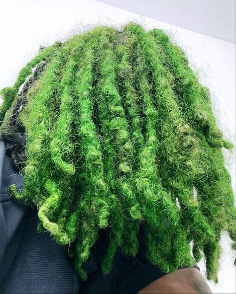 Green Locs, Loc Colors, Dyed Locs, Dyed Dreads, Green Dreads, Loc Ideas, Dread Braids, Loc Hairstyles, Beautiful Black Hair