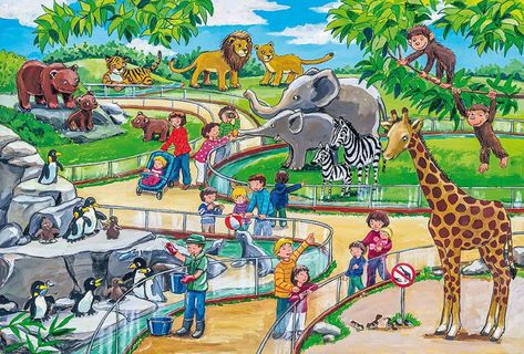 cartoon zoo jigsaw puzzles - Google Search Zoo Drawing, Zoo Pictures, Animal Illustration Kids, Speaking Activity, Korean Illustration, Easy Disney Drawings, Houston Zoo, Animal Art Projects, Drawing Competition