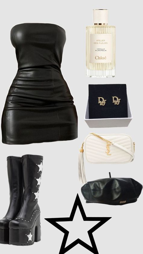 #black #ysl #stargirl #outfit #fyp #fypshuffle #pinterest The Weeknd Tour Outfit, Pop Star Outfit Ideas, The Weeknd Aesthetic Outfits, Stargirl Outfits, Ysl Outfit, Thrifting Ideas, Club Nightclub, Birthday Aesthetic, Night Club Outfits