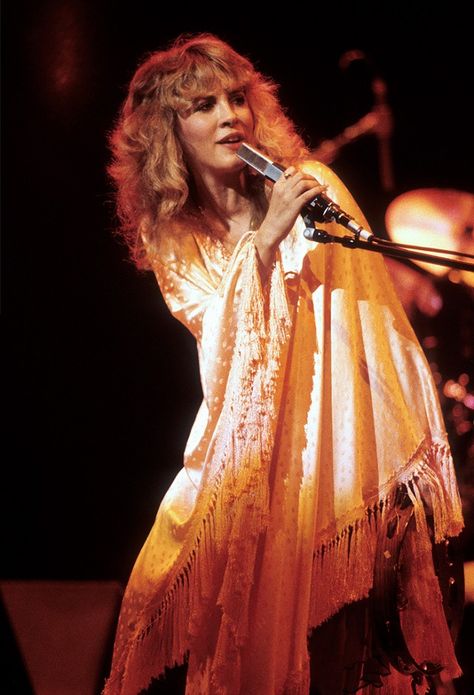 Stevie+Nicks+Is+Having+a+Moment:+Shop+Her+13+Best+Looks+Ever+via+@WhoWhatWear Stevie Nicks Lyrics, Stevie Nicks Style, Stephanie Lynn, Stevie Nicks Fleetwood Mac, 70s Vibes, Iconic Dresses, I'm With The Band, Fleetwood Mac, Stevie Nicks