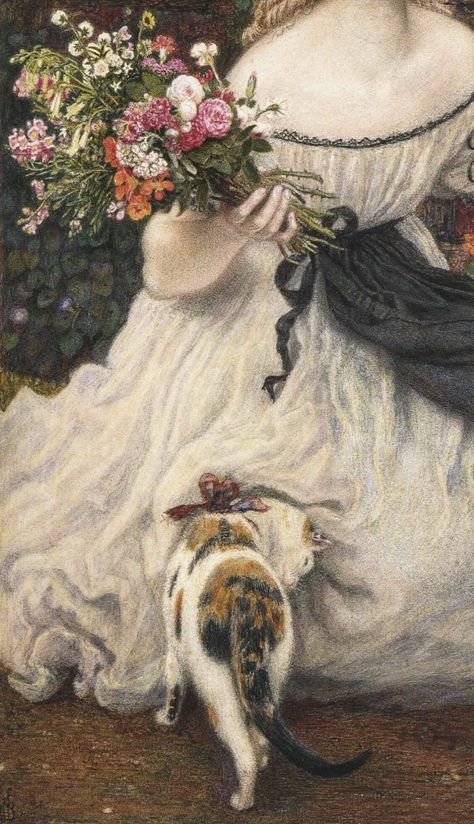 And Not to Yield on Tumblr Lady Lever Art Gallery, She And Her Cat, Istoria Artei, Rennaissance Art, Brown Painting, Pre Raphaelite, A4 Poster, Victorian Art, Old Paintings