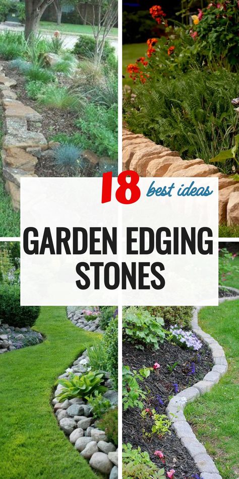 Explore the latest trends in garden edging stones for 2024. Our curated list of 18 ideas blends traditional borders edging with modern landscape designs. Learn how to incorporate stacked stones for a dynamic border ideas landscape and how to create a captivating rock border flower bed. With ideas perfect for every style of garden, including cobble and bed edging, elevate your outdoor space and flower beds with these expert tips. Rock Border Flower Bed, Garden Edging Stones, Stone Flower Beds, Edging Stones, Flower Bed Borders, Stone Edging, Flower Bed Edging, Rock Border, Landscape Borders