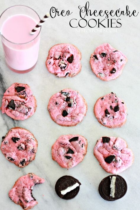 Sweet, Savory & Cocktails Too...50 Valentine's Day Recipes - Jacquelynne Steves Valentines Day Treats To Sell, Valentine’s Day Baking, Valentines Day Baked Goods, Valentines Day Baking Ideas, Vday Party, Oreo Cheesecake Cookies, Valentines Treats, Valentines Snacks, Valentine Cookie