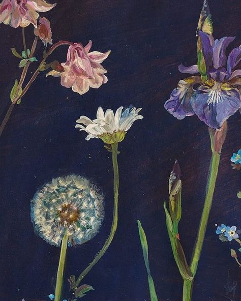 Flora Roberts, Whimsy Flowers, Delphinium, Blue Aesthetic, Botanical Art, Daffodils, Floral Painting, Pretty Pictures, Watercolor Flowers