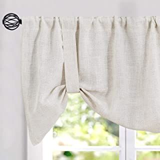 How To Make A Valance, Valences For Windows, Small Bathroom Window, Farmhouse Kitchen Curtains, Linen Valances, Tie Up Valance, Curtains Farmhouse, Burlap Valance, Tie Up Curtains