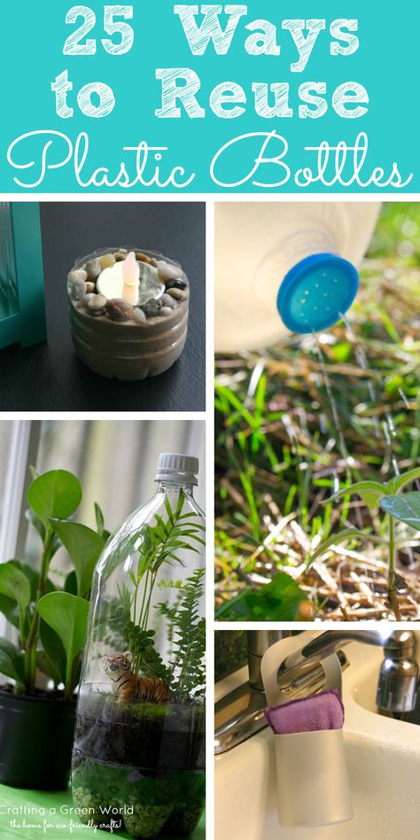 25 Awesome Ways to Reuse Plastic Bottles                                                                                                                                                                                 More Reuse Plastic Containers, Recycle Water Bottles, Water Bottle Crafts, Upcycle Plastic, Plastic Jugs, Reuse Plastic Bottles, Diy Plastic Bottle, Plastic Bottle Art, Recycled Art Projects