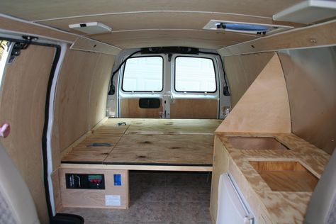 Van Construction « off the grid and on the map Chevy Van Conversion, T4 Camper Interior Ideas, Cargo Van Conversion, Van Conversion Layout, Kangoo Camper, Surf Van, Kombi Motorhome, Camper Interior Design, Van Dwelling