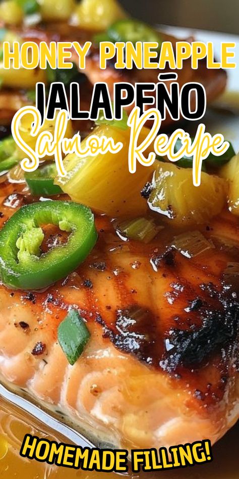 Honey Pineapple Jalapeño Salmon Jalepeno Salmon Recipe, Honey Jalapeno Salmon, Jalapeno Salmon Recipes, Salmon Jalapeno Recipe, Honey Pineapple Jalapeño Salmon, Pineapple Salsa Salmon, Honey Pineapple Salmon, Pineapple Salmon Recipes, Jalapeño Salmon