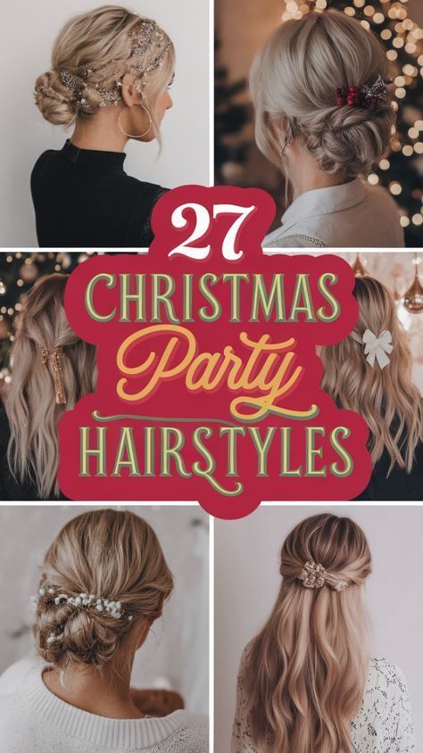 Discover 15 Christmas hairstyles for curly hair that will make you shine at every festive event in 2024-2025. These cute and easy styles are perfect for kids and adults alike. From simple updos to playful curls, these holiday looks are designed to bring out the best in your natural curls. These hairstyles will help you stand out with ease and style. Christmas Party Hair Updo, Hair Styles For Holiday Party, Christmas Updos For Long Hair, Medium Hair Party Styles, Christmas Party Updo Medium Hair, Simple Party Hairstyles For Medium Hair, Night Party Hairstyles, Holiday Updos Christmas Party Hair, Ponytail With Accessories