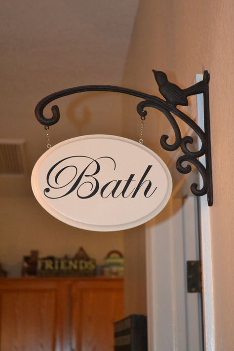 Diy Bathroom Door, Bathroom Door Ideas, Bathroom Door Sign, Bath Sign, Door Signs Diy, Bathroom Sign, Bathroom Door, Handmade Bath Products, Decoration Idea