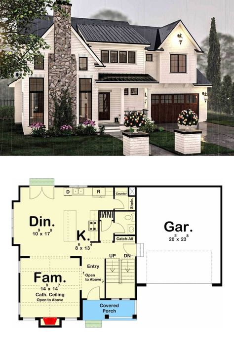 3d Two Story House Plans, Cottage 2 Story House Plans, Double Story Cottage House, Family Cottage Layout, Family Cottage Exterior, Bloxburg Cottage House Ideas Two Story, Beautiful Family Homes Exterior, House And Blueprints, Two Story House Layout Floor Plans