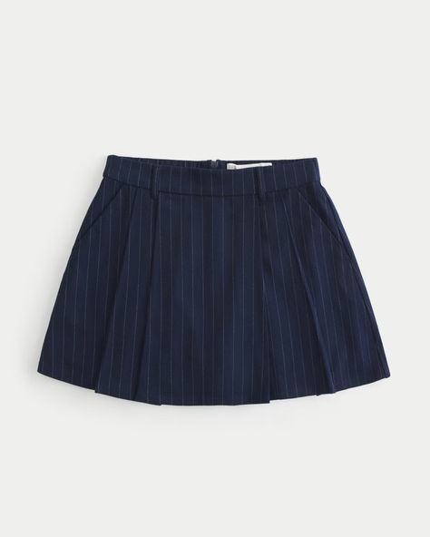 Pleated Mini Skirts, High Rise Denim Skirt, Hollister Skirt, Pleated Denim Skirt, School Skirt, Shein Outfits, Women's Bottoms, Plaid Mini Skirt, Pleated Mini Skirt