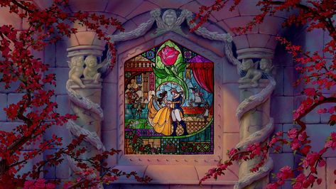 Film Beauty And The Beast (1991) La bella e la bestia Sfondo Disney Desktop Wallpaper, Window Wall Mural, Beauty And The Beast Wallpaper, Magic Rose, Beast's Castle, Belle And Beast, Beast Wallpaper, Wallpaper Disney, Disney Background