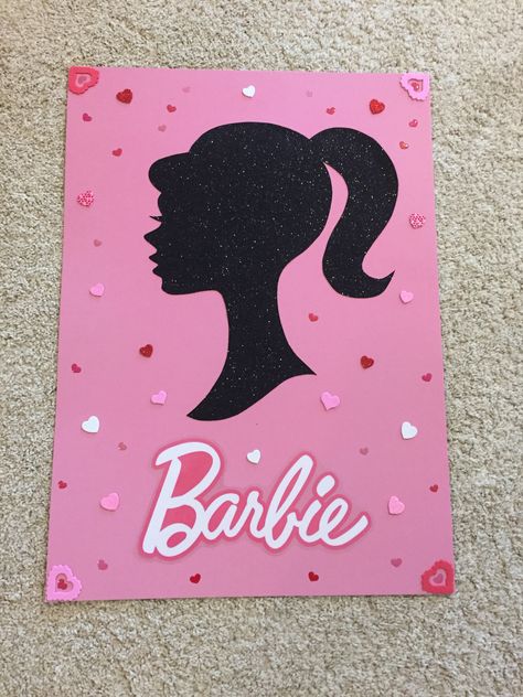 Pin The Bow On Barbie, Barbie Game, Barbie Painting, Cute Easy Paintings, Pink Canvas Art, Disney Canvas Art, Trippy Painting, Canvas Drawing, Simple Canvas Paintings