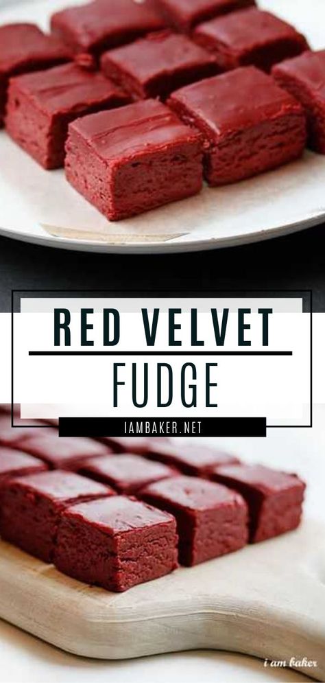 A fancy Valentine's Day dessert recipe? Try making this Red Velvet Fudge! This treat is so easy to make and will definitely impress your date and even the whole family. Make this dessert for a romantic dinner at home! Red Velvet Baked Goods, Red Velvet Fudge Recipe, Valentines Fudge Recipes, Romantic Dessert Recipes, Valentines Desserts To Sell, Red Desserts Ideas, Valentine’s Recipes, Desserts For Him, Red Food Ideas