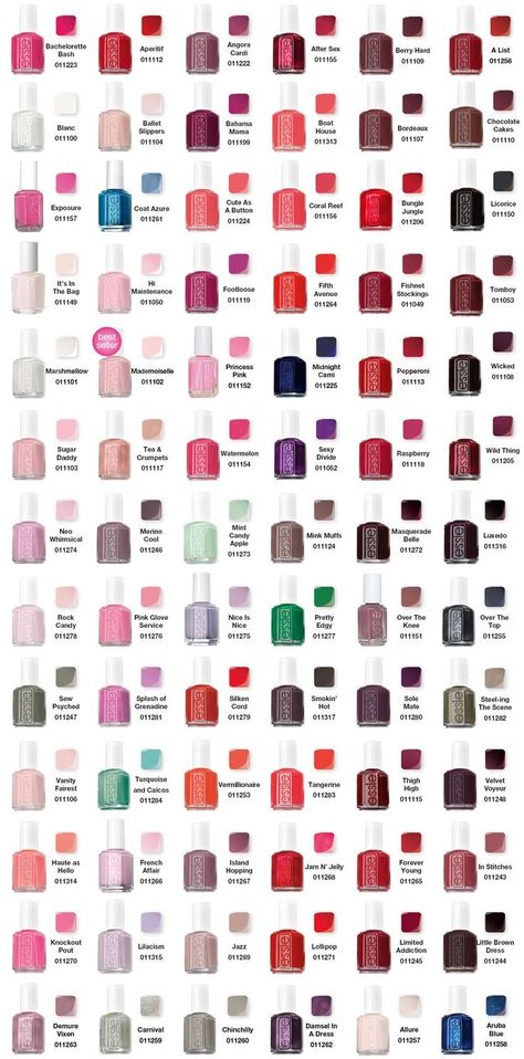 I only ever use Essie (or occasionally OPI). They make for the best, super long lasting manicures! -P.S. Essie Colors Chart, Essie Colors, Nagellack Trends, Colorful Nails, Essie Nail Polish, I Love Nails, Essie Nail, Beauty Nail, Nail Polish Colors