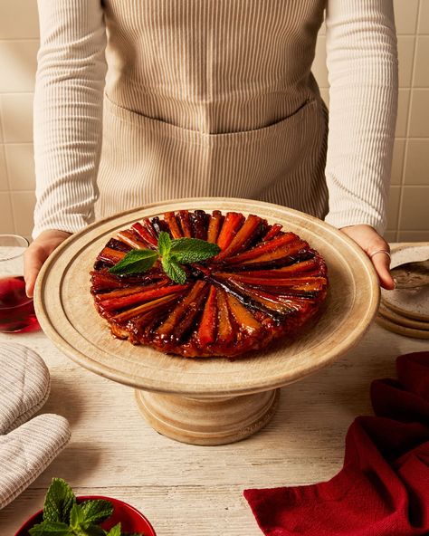 Savoury Root Vegetable Tarte Tatin | Redpath Sugar Carrots And Parsnips, Roasted Carrots And Parsnips, Savoury Tarts, Vegetable Tart, Parchment Paper Baking, Root Vegetable, Flaky Salt, Savory Tart, Fresh Mint Leaves