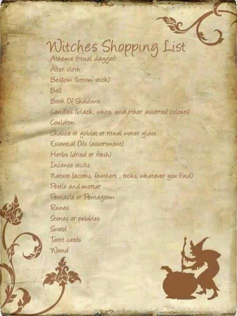 Witch's Shopping List.... Witch Shopping List, Shadow Candle, Witch Tools, Wiccan Magic, Tools List, Wiccan Witch, Wicca Witchcraft, Witch Spell, Wiccan Spells