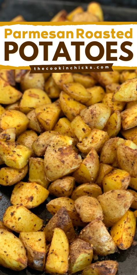 Thinking about simple summer side dishes? These best Parmesan roasted potatoes come together using simple ingredients you may already have on hand! Don't miss this simple and easy potato recipe. Flavorful and the perfect side dish for any meal! American Sides Dishes, Potato Sides For Burgers, Easy Oven Potatoes, Side Dishes Camping, Easy Potatoes Recipe, Easy Potato Recipes Side Dishes, Potato Ideas Side Dishes, Side Dishes For Roast, Russet Potato Side Dishes