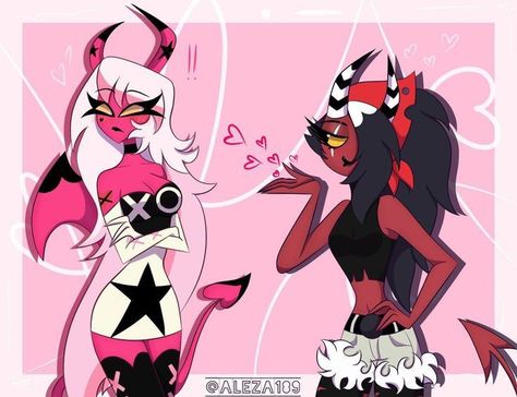 Verosika Mayday X Sallie May, Verosika Mayday, Sallie Mae, Avas Demon, Vivziepop Hazbin Hotel, Zero Two, Hotel Art, Couple Art, Helluva Boss