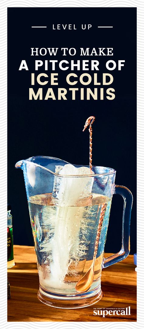 Back in Ernest Hemingway’s day, Martinis didn’t just come by the glass; they came by the pitcher. Here’s how to make an extra-cold pitcher of Martinis like Ernest Hemingway. #martini #pitcher #cocktails #cocktailrecipes #ernesthemingway Yum Drinks, Martini Pitcher, Pitcher Cocktails, Speakeasy Party, Raspberry Liqueur, Rooftop Party, Champagne Cocktail, Eat And Drink, Adult Beverages