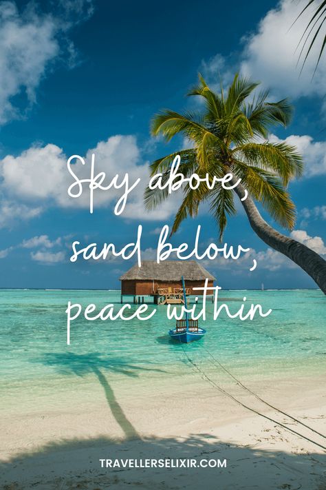 Best Maldives Instagram captions & quotes Travel Quotes Beach, Maldives Quotes Instagram, Maldives Instagram Captions, Happy Vacation Quotes, Maldives Quotes, Happy Travel Quotes, Island Life Quotes, Maldives Instagram, Short Beach Quotes