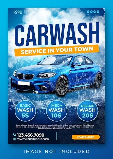 Car Wash Drawing, Carwash Flyer, Car Wash Posters Ideas, Car Wash Design, Car Wash Tips, Promotional Poster Design, Car Wash Posters, Wash Drawing, Bears Wallpapers