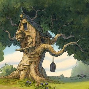 Tree House Cartoon, Treehouse Drawing, Tree House Illustration, Treehouse Illustration, Tree House Art, The Hundred Acre Wood, رسم كاريكاتير, 100 Acre Wood, Tree Cottage