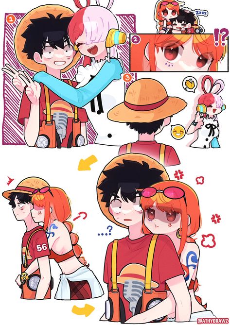 Pieces Facts, Luffy Nami, Anime Crafts Diy, Luffy X Nami, One Piece Cartoon, Sun And Moon Drawings, One Piece Ship, One Piece Funny, One Piece Comic