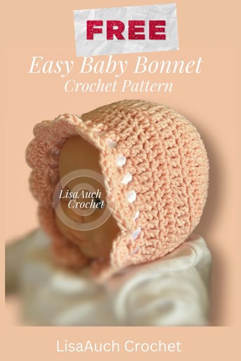 free crochet baby bonnet pattern EASY Bonnet Crochet Pattern Free, Baby Bonnet Crochet Pattern Free, Bonnet Crochet Pattern, Baby Bonnet Crochet Pattern, Crochet Baby Shawl, Lace Baby Bonnet, Newborn Baby Bonnet, Baby Bonnet Pattern, Crochet Baby Bonnet