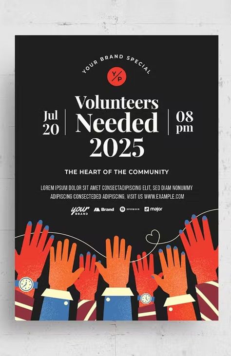 Volunteers Needed Flyer Template AI, PSD Volunteer Poster Design Ideas, Volunteer Poster Design, Volunteer Flyer, Informational Poster, Course Poster, Pakistan Resolution Day, Church Banners Designs, Recruitment Ideas, Church Fundraisers