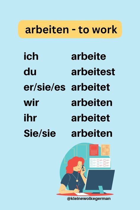 German Beginner, German Verb Conjugation, Regular Verb, Grammar Notes, German Study, German Phrases, Germany Language, Learning Languages Tips, Verb Conjugation