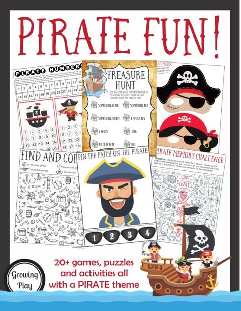 Pirate Birthday Games and Activities Pirate Birthday Games, Pirate Party Games, Pirate Activities, Games Indoor, Pirate Games, School 2021, Pediatric Occupational Therapy, Pirate Day, Pirate Birthday Party