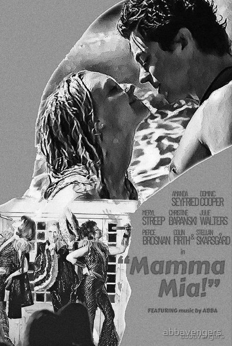 Mamma Mia Black And White, Mamma Mia Wall Art, Mama Mia Poster, Black And White Movie Posters, Movies Black And White, Uni Posters, Mamma Mia Poster, Posters Black And White, Photos For Wall