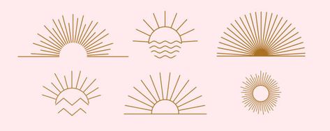 1,100+ Sunrise Tattoo Stock Photos, Pictures & Royalty-Free Images - iStock Sun Logo Design, Sacred Geometric Symbols, Sunrise Tattoo, Boho Icons, Nature Symbols, Nature Logo Design, Geometric Symbols, Sacred Geometric, Sun Logo