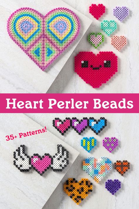 Perler Beads Heart Pattern, Peeler Bead Heart Patterns, Perler Bead Heart, Heart Perler Bead Patterns, Peeler Bead Valentines, Melty Bead Valentines, Perler Valentines, Valentines Fuse Beads, Small Heart Perler Bead Pattern