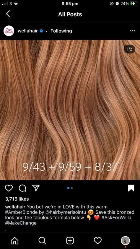 Wella Copper Blonde Formula, Cooper Formula Hair, Honey Copper Formula, Honey Copper Hair Formula, Wella Strawberry Blonde Formula, Wella Reds Formula, Wella Copper Formula, Strawberry Blonde Formula, Strawberry Copper Hair